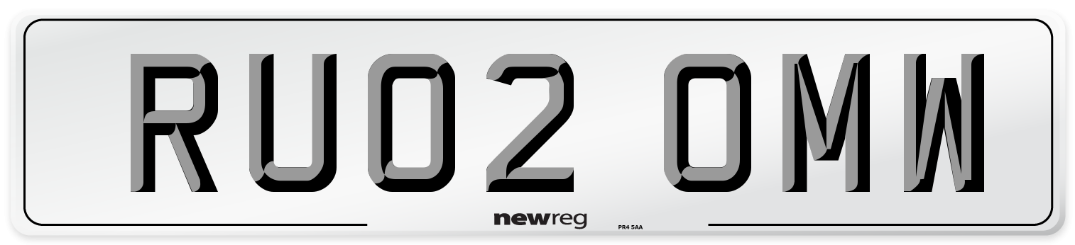 RU02 OMW Number Plate from New Reg